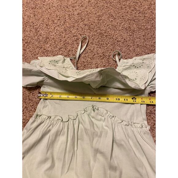 Zara Light Green Eyelet Maxi Dress Fairycore Boho Cottegecore Sleeveless Summer - Picture 2 of 5